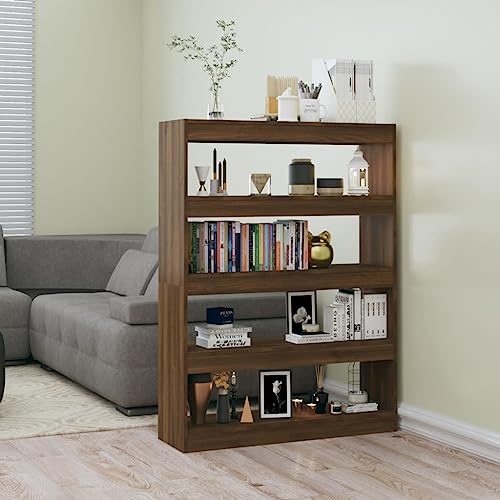 Youuihom Bücherregal Raumteiler Braun Eichen-Optik 100x30x135 cm Schmal Hoch Stabiles Regal mit Elegantem Design für Wohnzimmer Flur Youuihom Bücherregal Raumteiler Braun Eichen-Optik 100x30x135 cm Schmal Hoch Stabiles Regal mit Elegantem Design für Wohnzimmer Flur von Youuihom