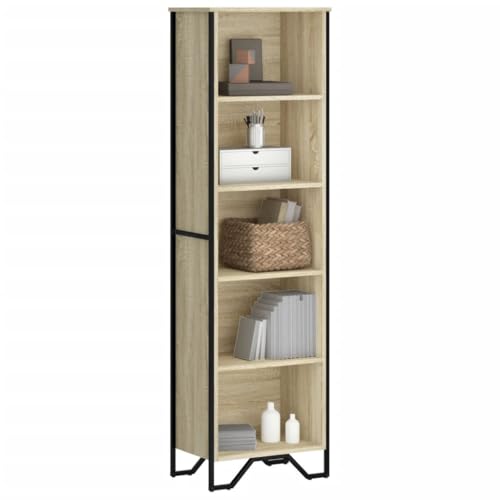 Youuihom Bücherregal Schmal Hoch Sonoma-Eiche Holzwerkstoff Metall 50x31x169 cm Modernes Design für Wohnzimmer Aufbewahrung Youuihom Bücherregal Schmal Hoch Sonoma-Eiche Holzwerkstoff Metall 50x31x169 cm Modernes Design für Wohnzimmer Aufbewahrung von Youuihom
