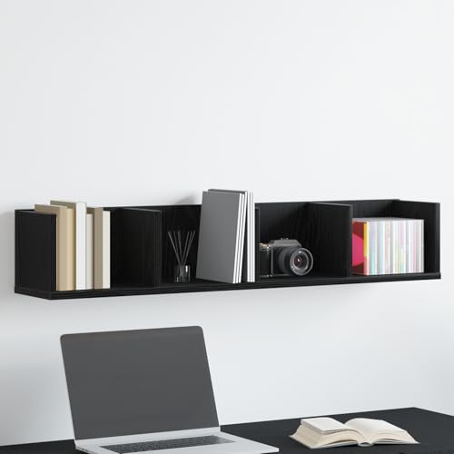 Youuihom CD Wandregal Schwebendes Bücherregal Schwarz Eiche 100x18x18 cm Holzwerkstoff Modernes Design für Deko Bücher Pflanzen in Wohnzimmer Büro Schlafzimmer Youuihom CD Wandregal Schwebendes Bücherregal Schwarz Eiche 100x18x18 cm Holzwerkstoff Modernes Design für Deko Bücher Pflanzen in Wohnzimmer Büro Schlafzimmer von Youuihom