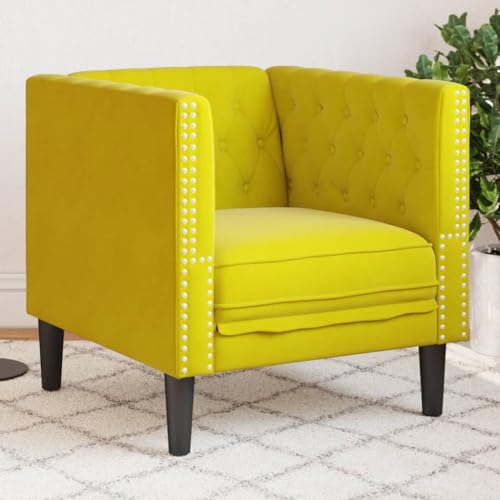 Youuihom Chesterfield-Sessel Gelb Samt Küchensofa Outdoor Sofa Sessel Wohnzimmer Cauchsofa für Wohnzimmer Jugendzimmer Esszimmer Balkon von Youuihom