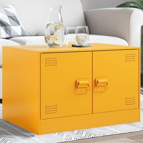 Youuihom Couchtisch Senfgelb 67x50x44 cm Kaltgewalzter Stahl mit Stauraum und 2 Türen - Robuster Beistelltisch für Wohnzimmer Sofa Couch Youuihom Couchtisch Senfgelb 67x50x44 cm Kaltgewalzter Stahl mit Stauraum und 2 Türen - Robuster Beistelltisch für Wohnzimmer Sofa Couch von Youuihom