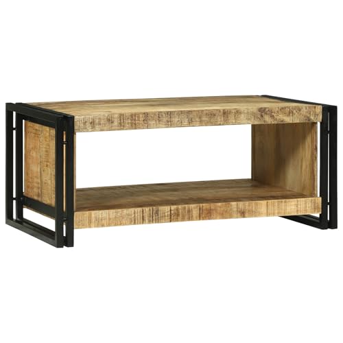 Youuihom Couchtisch aus Massivem Mango-Holz Rustikal Braun Rechteckig 90x50x38 cm mit Industriellem Stil und Geräumiger Fläche für Wohnzimmer Indoor Youuihom Couchtisch aus Massivem Mango-Holz Rustikal Braun Rechteckig 90x50x38 cm mit Industriellem Stil und Geräumiger Fläche für Wohnzimmer Indoor von Youuihom