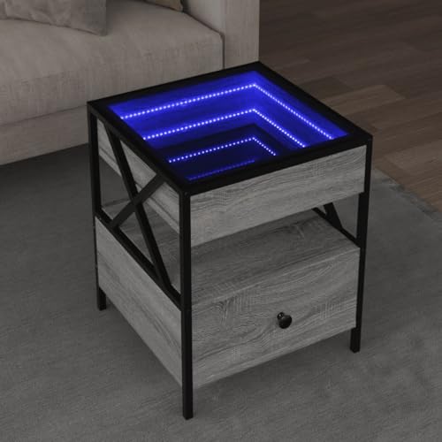 Youuihom Couchtisch mit LED-Infinity-Spiegel Grau Sonoma Modernes Design Robustes Material, für Schlafzimmer und Flur Youuihom Couchtisch mit LED-Infinity-Spiegel Grau Sonoma Modernes Design Robustes Material, für Schlafzimmer und Flur von Youuihom