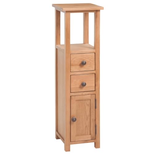 Youuihom Eck Schrank aus Massivholz Eiche Braun 26x26x94 cm mit 2 Schubladen und 1 Türfach – Rustikaler Kleiner Aufbewahrungsschrank für Bad, Flur, Schlafzimmer als Organizer Youuihom Eck Schrank aus Massivholz Eiche Braun 26x26x94 cm mit 2 Schubladen und 1 Türfach – Rustikaler Kleiner Aufbewahrungsschrank für Bad, Flur, Schlafzimmer als Organizer von Youuihom