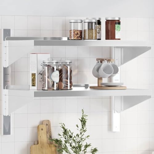 Youuihom Edelstahl Wandregal mit 2 Böden, 75x40x60 cm, Silber, Schweberegal für Küche, Bad, Wohnzimmer – Robustes Design mit Rand und hoher Tragkraft Youuihom Edelstahl Wandregal mit 2 Böden, 75x40x60 cm, Silber, Schweberegal für Küche, Bad, Wohnzimmer – Robustes Design mit Rand und hoher Tragkraft von Youuihom