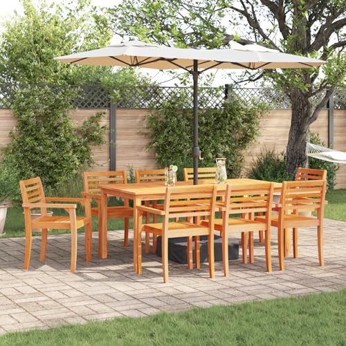 Youuihom Esstisch Set aus Massivholz Akazie 180 x 90 x 75 cm 9-teiliges Gartenmöbel Set mit 8 Stühlen Wetterbeständig und Robust für Terrasse Balkon und Garten Youuihom Esstisch Set aus Massivholz Akazie 180 x 90 x 75 cm 9-teiliges Gartenmöbel Set mit 8 Stühlen Wetterbeständig und Robust für Terrasse Balkon und Garten von Youuihom