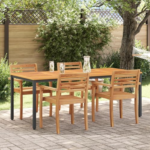Youuihom Esstisch aus Massivholz und Metall 200 x 90 x 75 cm Rechteckiger Gartentisch mit Modernem Design Robust & Langlebig für Drinnen und Draußen perfekt als Balkontisch oder Couchtisch von Youuihom