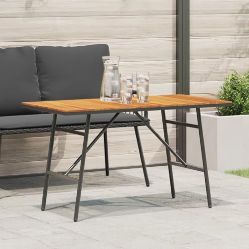 Youuihom Esstisch aus massivem Akazienholz 110 x 55 x 62 cm Rechteckiger Tisch mit Stahlbeinen Langlebig & Wetterfest für Esszimmer Terrasse und Balkon von Youuihom