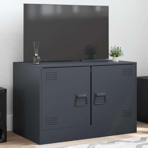 Youuihom Fernsehschrank Anthrazit 67x39x44 cm aus kaltgewalztem Stahl mit 2 Fächern und Türen Modernes Lowboard für Wohnzimmer Schlafzimmer Büro Youuihom Fernsehschrank Anthrazit 67x39x44 cm aus kaltgewalztem Stahl mit 2 Fächern und Türen Modernes Lowboard für Wohnzimmer Schlafzimmer Büro von Youuihom