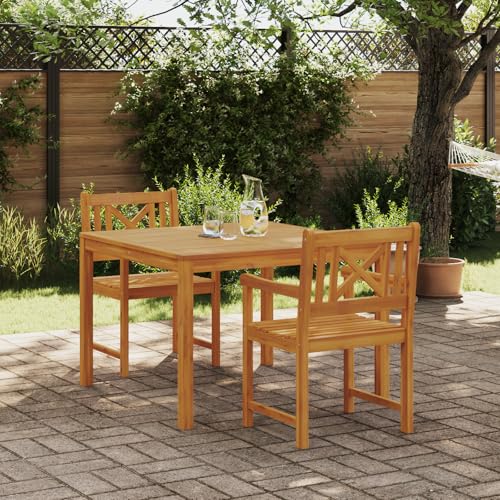 Youuihom Garten Essgruppe aus massivem Akazienholz Quadratischer Tisch mit 2 Stühlen Robuste Outdoor Möbel für Terrasse Balkon und Garten Youuihom Garten Essgruppe aus massivem Akazienholz Quadratischer Tisch mit 2 Stühlen Robuste Outdoor Möbel für Terrasse Balkon und Garten von Youuihom