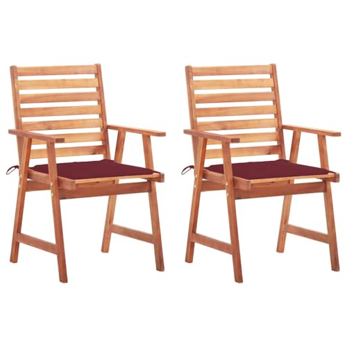 Youuihom Garten-Essstühle 2 STK. mit Kissen Massivholz Akazie Balkonstühle Strandstuhl Loungesessel Outdoor Balkonstuhl für Strand Camping Balkon Garten Youuihom Garten-Essstühle 2 STK. mit Kissen Massivholz Akazie Balkonstühle Strandstuhl Loungesessel Outdoor Balkonstuhl für Strand Camping Balkon Garten von Youuihom