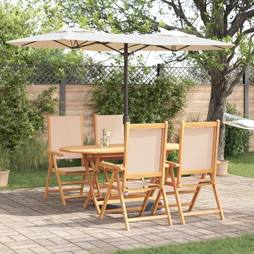 Youuihom Garten Esszimmer Set aus Massivholz Akazie mit Beigem Stoff 4-Sitzer Outdoor Klappbar für Terrasse Balkon und Garten Modernes Design Youuihom Garten Esszimmer Set aus Massivholz Akazie mit Beigem Stoff 4-Sitzer Outdoor Klappbar für Terrasse Balkon und Garten Modernes Design von Youuihom