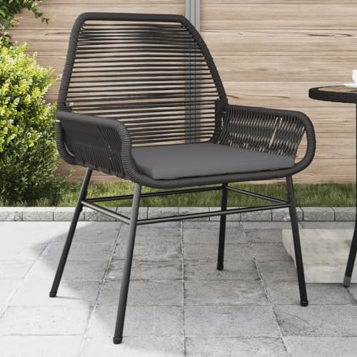 Youuihom Gartenstühle 2 STK. mit Kissen Schwarz Poly Rattan Outdoor Stuhl Campingstuhl Gartenstühle Essstühle für Camping Strand Balkon Garten Youuihom Gartenstühle 2 STK. mit Kissen Schwarz Poly Rattan Outdoor Stuhl Campingstuhl Gartenstühle Essstühle für Camping Strand Balkon Garten von Youuihom