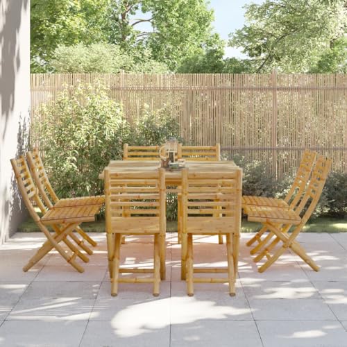 Youuihom Gartenstühle 8 STK. Klappbar 43x54x88 cm Bambus Outdoor Stuhl Gartenstuhl Strandstuhl Loungesessel Outdoor für Garten Strand Balkon Camping von Youuihom