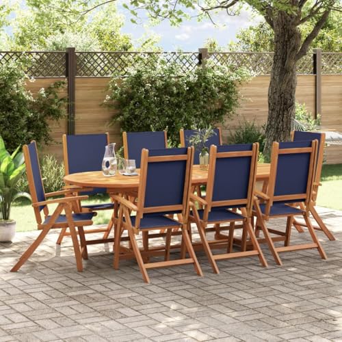 Youuihom Gartenstühle 8 STK. Klappbar Massivholz Akazie und Textilene Balkonstühle Gartenstuhl Loungesessel Outdoor Outdoor Sessel für Balkon Garten Camping Strand von Youuihom