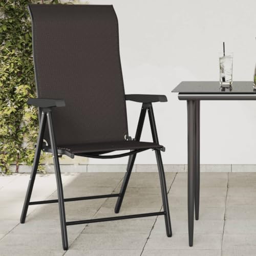 Youuihom Gartenstühle 8 STK. Klappbar Schwarz Kaffeebraun Poly Rattan Balkonstühle Campingstuhl Strandstuhl Terrassenstühle für Garten Camping Strand Balkon von Youuihom