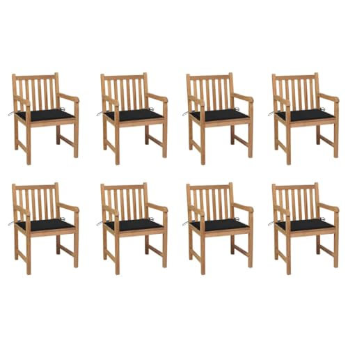Youuihom Gartenstühle 8 STK. mit Schwarzen Kissen Massivholz Teak Camping Stühle Campingstuhl Gartenstühle Balkonstühle für Balkon Strand Camping Garten Youuihom Gartenstühle 8 STK. mit Schwarzen Kissen Massivholz Teak Camping Stühle Campingstuhl Gartenstühle Balkonstühle für Balkon Strand Camping Garten von Youuihom