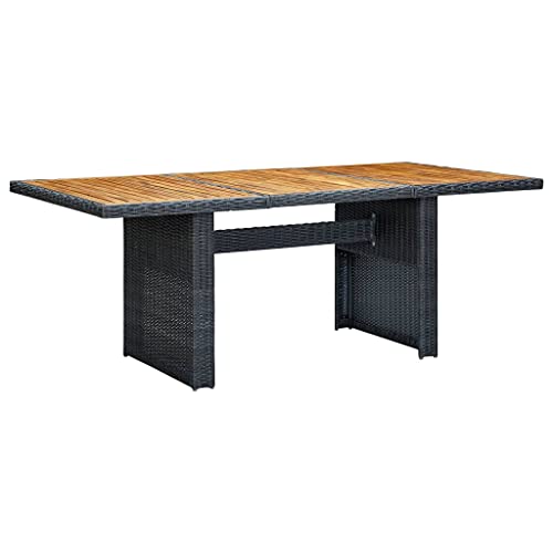 Youuihom Gartentisch Dunkelgrau aus Poly Rattan mit Akazienholz Massivplatte 200 x 100 x 74 cm Moderner Outdoor Esstisch für Balkon Garten und Terrasse Youuihom Gartentisch Dunkelgrau aus Poly Rattan mit Akazienholz Massivplatte 200 x 100 x 74 cm Moderner Outdoor Esstisch für Balkon Garten und Terrasse von Youuihom