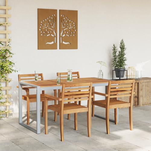 Youuihom Gartentisch Grau 160x80x75 cm Moderner Esstisch aus Stahl & Massivholz Akazie für Terrasse Garten und Balkon Robust & Wetterfest Youuihom Gartentisch Grau 160x80x75 cm Moderner Esstisch aus Stahl & Massivholz Akazie für Terrasse Garten und Balkon Robust & Wetterfest von Youuihom