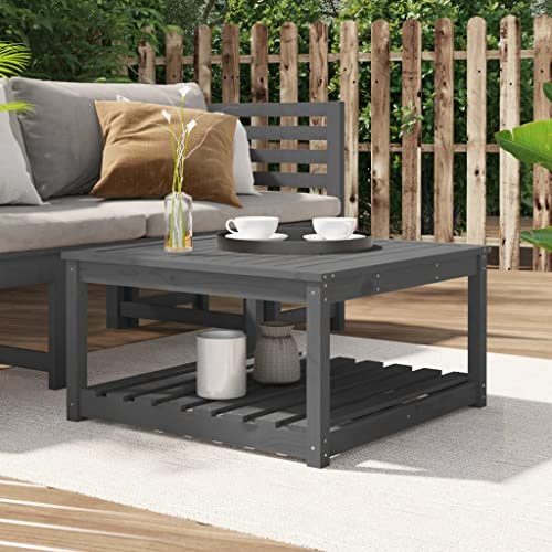 Youuihom Gartentisch Grau 82,5x82,5x45 cm Massivholz Kiefer Beistelltisch Outdoor mit Stauraum Rustikales Design für Terrasse Balkon und Garten Youuihom Gartentisch Grau 82,5x82,5x45 cm Massivholz Kiefer Beistelltisch Outdoor mit Stauraum Rustikales Design für Terrasse Balkon und Garten von Youuihom