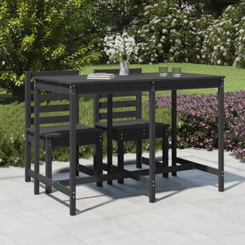 Youuihom Gartentisch Grau aus Massivholz Kiefer 159,5 x 82,5 x 110 cm Klassischer Outdoor Tisch für Garten Terrasse Balkon mit Robuster Tischplatte von Youuihom