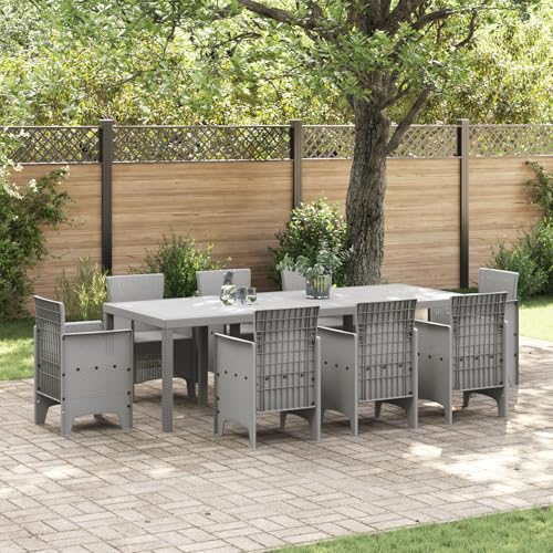 Youuihom Gartentisch Hellgrau 2er Set Moderner Metall Esstisch Outdoor Erweiterbar Wetterfest 100 x 100 x 73 cm für Garten Terrasse und Balkon von Youuihom