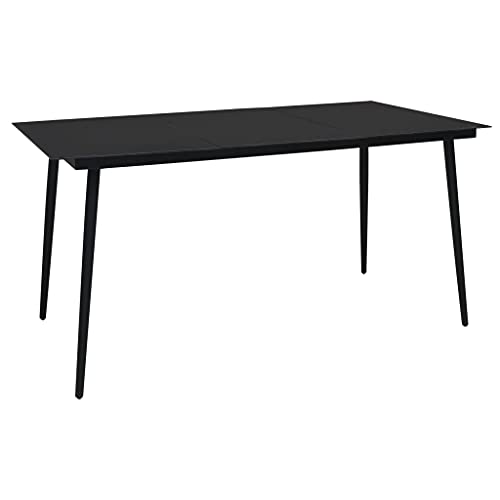 Youuihom Gartentisch Schwarz 190 x 90 x 74 cm Moderner Esstisch aus Glas und pulverbeschichtetem Stahl für Garten Terrasse und Wohnzimmer Youuihom Gartentisch Schwarz 190 x 90 x 74 cm Moderner Esstisch aus Glas und pulverbeschichtetem Stahl für Garten Terrasse und Wohnzimmer von Youuihom