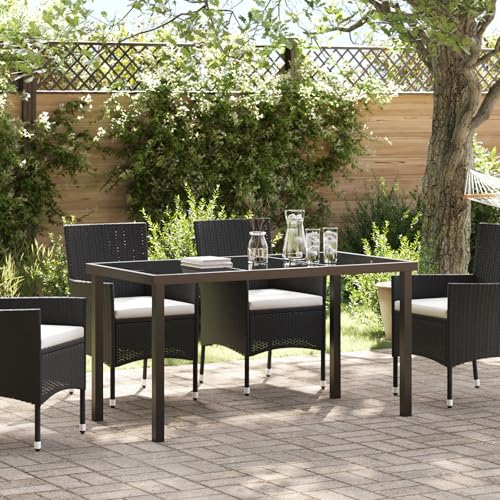 Youuihom Gartentisch Schwarz Rechteckig 140 x 70 x 73 cm Moderner Metalltisch mit Wetterfester Oberfläche für Balkon Terrasse und Garten Youuihom Gartentisch Schwarz Rechteckig 140 x 70 x 73 cm Moderner Metalltisch mit Wetterfester Oberfläche für Balkon Terrasse und Garten von Youuihom