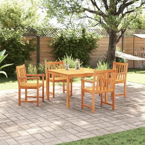 Youuihom Gartentisch Set aus Massivholz Akazie 110x110 cm Quadratischer Esstisch mit 4 Stühlen Rustikales Design Wetterfest & Langlebig für Terrasse Balkon und Garten Youuihom Gartentisch Set aus Massivholz Akazie 110x110 cm Quadratischer Esstisch mit 4 Stühlen Rustikales Design Wetterfest & Langlebig für Terrasse Balkon und Garten von Youuihom