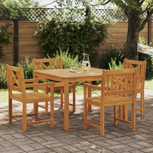 Youuihom Gartentisch Set aus Massivholz Akazie Rechteckiger Esstisch mit 4 Stühlen Robustes Outdoor Möbelset für Garten Terrasse und Balkon Youuihom Gartentisch Set aus Massivholz Akazie Rechteckiger Esstisch mit 4 Stühlen Robustes Outdoor Möbelset für Garten Terrasse und Balkon von Youuihom