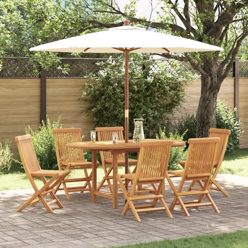 Youuihom Gartentisch aus Massivholz Teak mit 6 Stühlen Ovaler Esstisch Outdoor Klappbar für Garten Terrasse und Balkon Robustes Design für 6 Personen Youuihom Gartentisch aus Massivholz Teak mit 6 Stühlen Ovaler Esstisch Outdoor Klappbar für Garten Terrasse und Balkon Robustes Design für 6 Personen von Youuihom