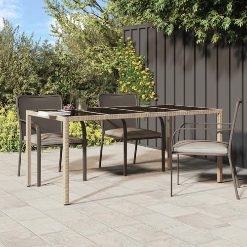 Youuihom Gartentisch aus Poly Rattan 190x90x75 cm Rechteckig Moderner Outdoor Esstisch mit Stahlrahmen und Glasplatte Wetterfest für Terrasse Garten und Balkon Youuihom Gartentisch aus Poly Rattan 190x90x75 cm Rechteckig Moderner Outdoor Esstisch mit Stahlrahmen und Glasplatte Wetterfest für Terrasse Garten und Balkon von Youuihom