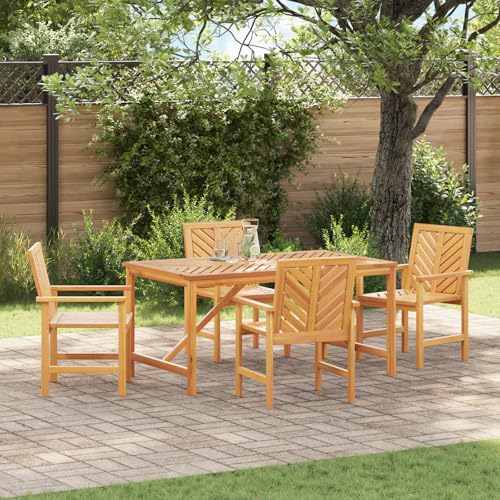 Youuihom Gartentischset aus Massivholz Teak 4-teiliges Esstischset mit Fischgrätenmuster Rechteckiger Tisch und 4 Stühle Wetterfestes Outdoor Möbel für Garten Terrasse und Balkon Youuihom Gartentischset aus Massivholz Teak 4-teiliges Esstischset mit Fischgrätenmuster Rechteckiger Tisch und 4 Stühle Wetterfestes Outdoor Möbel für Garten Terrasse und Balkon von Youuihom