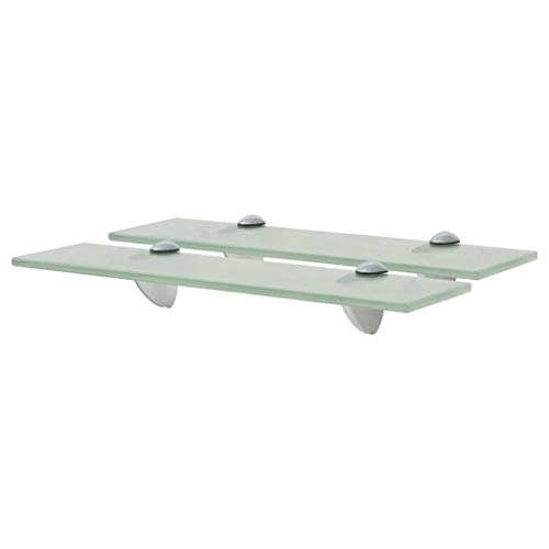 Youuihom Glas Schweberegale Set 2 Stück Wandregal 40x20 cm Matt Sicherheitsglas 8 mm Tragkraft 10 kg für Bad Wohnzimmer Schlafzimmer Deko von Youuihom