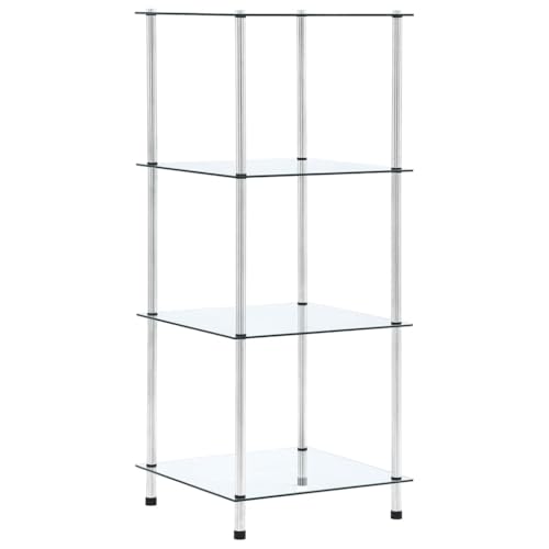 Youuihom Glas Vitrine Regal Schmal 40x40x100 cm Transparent mit 4 Ablagen Modernes Design Robust für Wohnzimmer Büro Bad von Youuihom