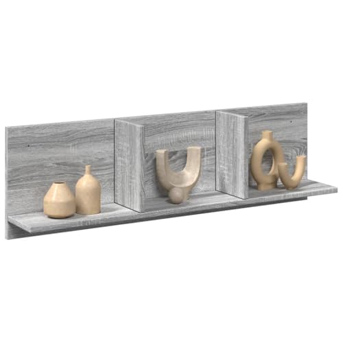 Youuihom Grau Sonoma Wandschrank aus Holzwerkstoff 100x16,5x30 cm Schmaler Hängeschrank für Küche Bad Wohnzimmer mit Platzsparendem Design und Robuster Oberfläche von Youuihom