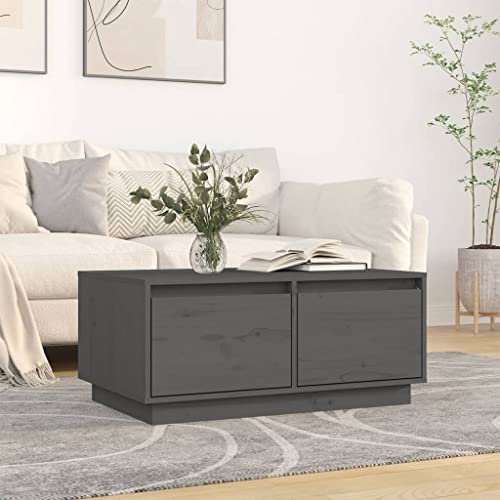 Youuihom Grauer Couchtisch aus Massivholz Kiefer 80x50x35 cm mit 2 Schubladen, geräumige Tischplatte und Stabiler Rahmen für Wohnzimmer Beistelltisch Youuihom Grauer Couchtisch aus Massivholz Kiefer 80x50x35 cm mit 2 Schubladen, geräumige Tischplatte und Stabiler Rahmen für Wohnzimmer Beistelltisch von Youuihom