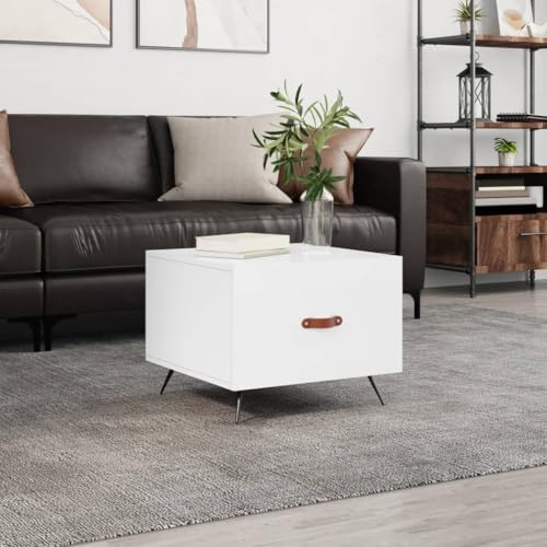 Youuihom Hochglanz-Weißer Couchtisch Beistelltisch mit Schublade 50x50x40 cm Eisenbeine – Kleiner Tisch für Wohnzimmer Schlafzimmer Flur Youuihom Hochglanz-Weißer Couchtisch Beistelltisch mit Schublade 50x50x40 cm Eisenbeine – Kleiner Tisch für Wohnzimmer Schlafzimmer Flur von Youuihom