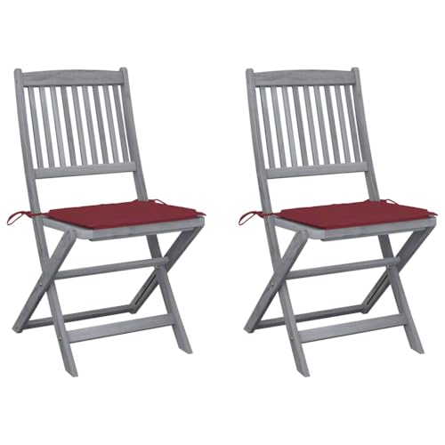 Youuihom Klappbare Gartenstühle 2 STK. mit Kissen Massivholz Akazie Terrassenstühle Campingstuhl Balkonstuhl Essstühle für Balkon Camping Garten Strand Youuihom Klappbare Gartenstühle 2 STK. mit Kissen Massivholz Akazie Terrassenstühle Campingstuhl Balkonstuhl Essstühle für Balkon Camping Garten Strand von Youuihom