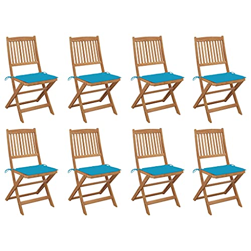 Youuihom Klappbare Gartenstühle mit Kissen 8 STK. Massivholz Akazie Camping Stühle Gartenstuhl Strandstuhl Outdoor Sessel für Balkon Garten Camping Strand Youuihom Klappbare Gartenstühle mit Kissen 8 STK. Massivholz Akazie Camping Stühle Gartenstuhl Strandstuhl Outdoor Sessel für Balkon Garten Camping Strand von Youuihom