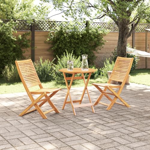 Youuihom Klappbarer Gartentisch aus Massivholz Akazie mit 2 Stühlen Rund 70 cm Durchmesser Platzsparendes Bistro Set für Balkon Terrasse und Garten Youuihom Klappbarer Gartentisch aus Massivholz Akazie mit 2 Stühlen Rund 70 cm Durchmesser Platzsparendes Bistro Set für Balkon Terrasse und Garten von Youuihom