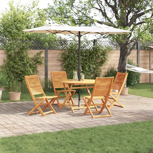 Youuihom Klappbarer Gartentisch aus Massivholz Akazie mit 4 Stühlen Rundes Essset für Garten und Terrasse Robustes Wetterfestes Design Einfache Lagerung Youuihom Klappbarer Gartentisch aus Massivholz Akazie mit 4 Stühlen Rundes Essset für Garten und Terrasse Robustes Wetterfestes Design Einfache Lagerung von Youuihom