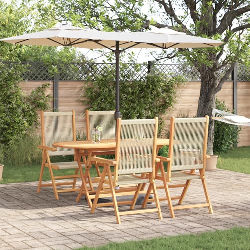 Youuihom Klappbarer Gartentisch und 4 Stühle Set aus Massivholz Akazie Oval 160 x 85 x 75 cm Wetterbeständig mit Geölter Oberfläche für Terrasse Garten und Balkon Youuihom Klappbarer Gartentisch und 4 Stühle Set aus Massivholz Akazie Oval 160 x 85 x 75 cm Wetterbeständig mit Geölter Oberfläche für Terrasse Garten und Balkon von Youuihom