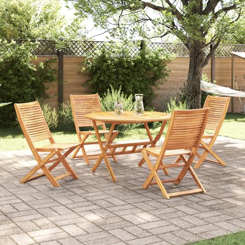 Youuihom Klappbarer Gartentisch und Stühle Set aus Massivholz Akazie 110 x 110 x 75 cm Rustikales Design für Terrasse Balkon und Garten Youuihom Klappbarer Gartentisch und Stühle Set aus Massivholz Akazie 110 x 110 x 75 cm Rustikales Design für Terrasse Balkon und Garten von Youuihom