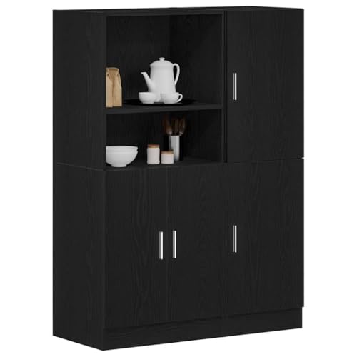 Youuihom Küchenschrank-Set Schwarz Holzwerkstoff 95x41.5x131.5 cm mit Fächern und Ablagen für Küchenutensilien, Robustes Organisationsmöbel für Küche, Büro oder Hotel Youuihom Küchenschrank-Set Schwarz Holzwerkstoff 95x41.5x131.5 cm mit Fächern und Ablagen für Küchenutensilien, Robustes Organisationsmöbel für Küche, Büro oder Hotel von Youuihom