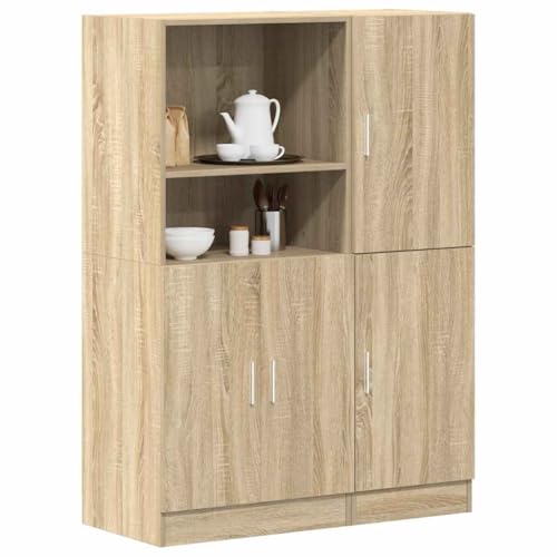 Youuihom Küchenschrank-Set Wandregal mit offenen Fächern Sonoma-Eiche Holzwerkstoff 95x41.5x131.5cm robust langlebig viel Stauraum für Küche Büro Restaurant Youuihom Küchenschrank-Set Wandregal mit offenen Fächern Sonoma-Eiche Holzwerkstoff 95x41.5x131.5cm robust langlebig viel Stauraum für Küche Büro Restaurant von Youuihom