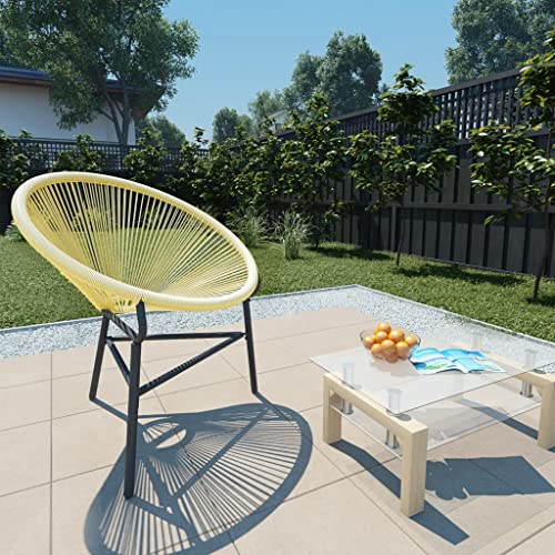 Youuihom Lounge-Stuhl Stühle für den Rasen Esstischstuhl für draußen Garten-Acapulco-Stuhl Poly-Rattan Beige Geeignet für Terrasse, Rasen, Veranda, Garten, Hinterhof, Pool von Youuihom