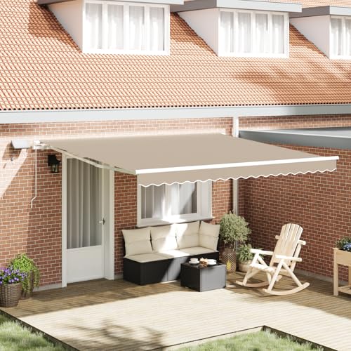Youuihom Manuell Ausziehbare Markise Beige 400x300 cm aus Hochwertigem Polyester für Balkon Terrasse und Garten mit Verstellbarem Sonnenschutz und Robuster Wetterbeständigkeit Youuihom Manuell Ausziehbare Markise Beige 400x300 cm aus Hochwertigem Polyester für Balkon Terrasse und Garten mit Verstellbarem Sonnenschutz und Robuster Wetterbeständigkeit von Youuihom