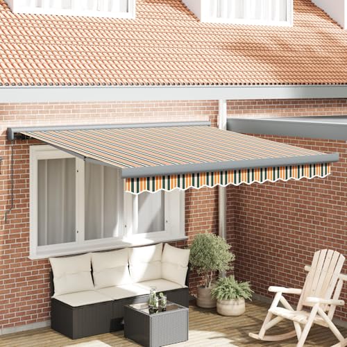 Youuihom Manuell ausziehbare Markise Grün Gelb 350x250 cm Rechteckige Balkonmarkise mit Streifenmuster Robustes Polyester für Terrasse Garten und Außenbereich Youuihom Manuell ausziehbare Markise Grün Gelb 350x250 cm Rechteckige Balkonmarkise mit Streifenmuster Robustes Polyester für Terrasse Garten und Außenbereich von Youuihom