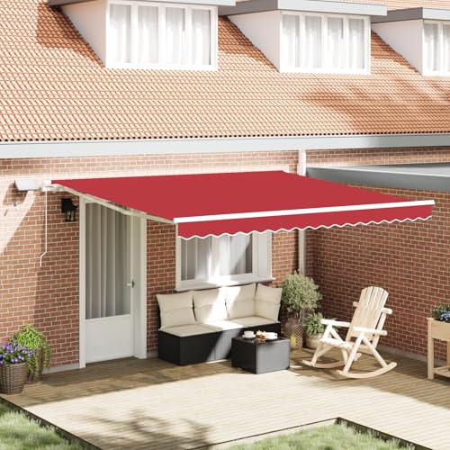 Youuihom Manuelle einziehbare Markise Rot 400x300 cm Moderner Sonnenschutz für Terrasse Balkon und Garten mit verstellbarem Winkel und LED-Beleuchtung Youuihom Manuelle einziehbare Markise Rot 400x300 cm Moderner Sonnenschutz für Terrasse Balkon und Garten mit verstellbarem Winkel und LED-Beleuchtung von Youuihom